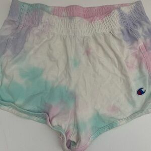 Champion White Tie-Dye Shorts Size Small
